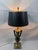 Late 20th Century Late 20th Century Large Neoclassical Style Brass & Faux Burlwood Table Lamp With Black Shade – 34"h For Sale - Image 5 of 18