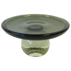Scandinavian Modern Art Glass Tazza, Compote, or Dessert Pedestal