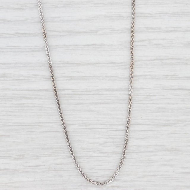 Wheat Chain Necklace 29.75" 1.4mm 14k White Gold For Sale In Greensboro - Image 6 of 6