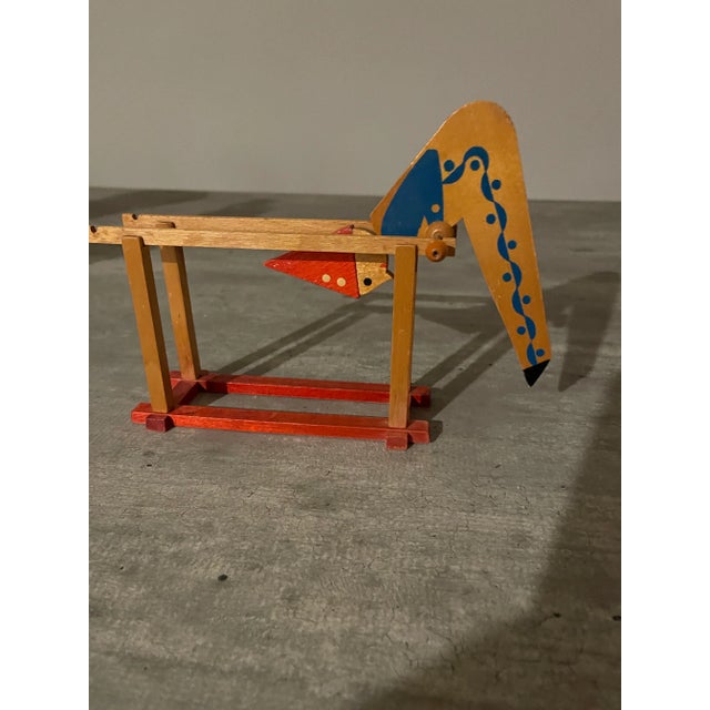 Tan Antique Wooden Handpainted Rocking Clown Acrobatic Flip Toy, East Russian For Sale - Image 8 of 12