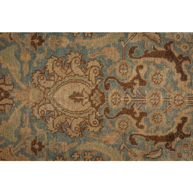 Authentic 19th Century Persian Tabriz Beige, Blue, Brown Wool Carpet For Sale - Image 4 of 12