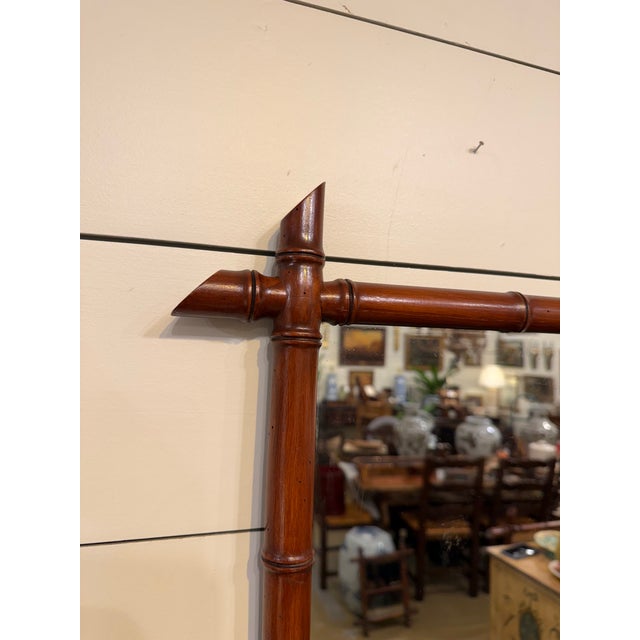 19th Century Antique Faux Bamboo Mirror For Sale - Image 5 of 6