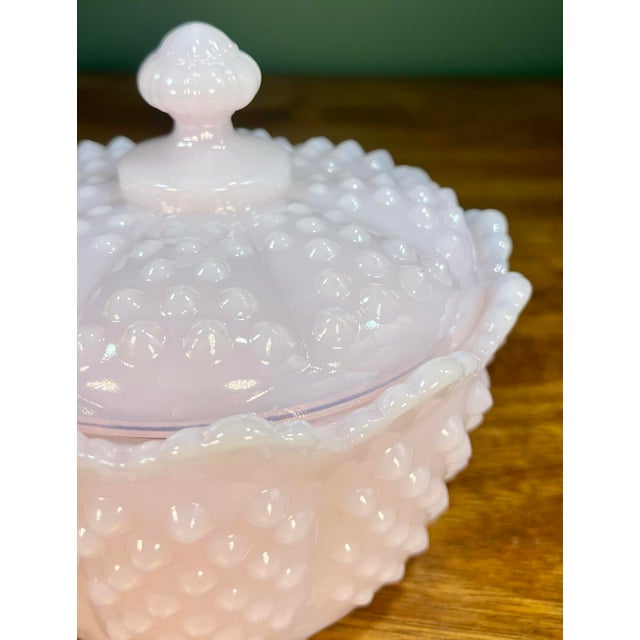 Mid-Century Modern Mid 20th Century Mosser Glass Gigi Crown Tuscan Pink Butter Tub With Lid For Sale - Image 3 of 9