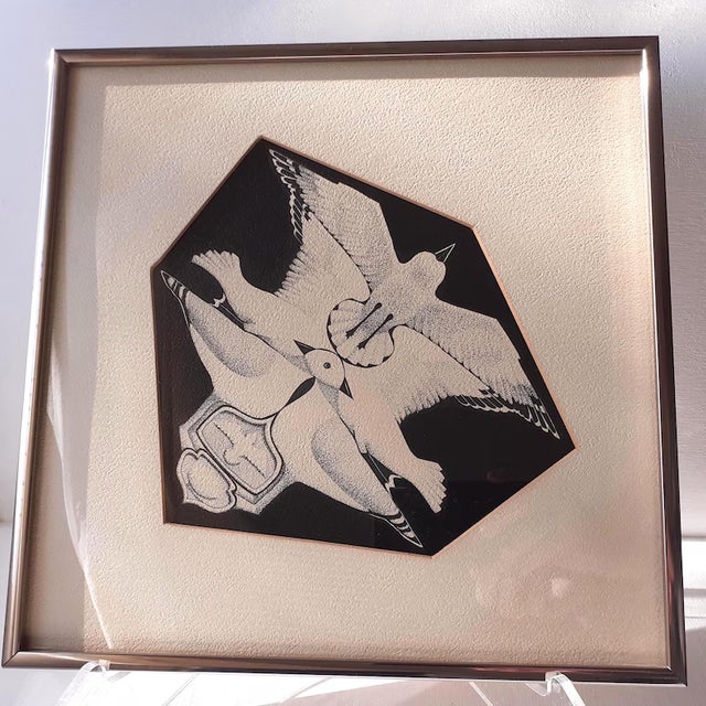 Mid-Century Modern Elaine B. Rothwell Original Signed Zinc Plate Etching - Framed Mid-Century Perceptual Art Print For Sale - Image 3 of 7