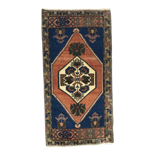 1960s Vintage Hand-knotted Area Rug For Sale