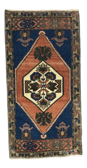 1960s Vintage Hand-knotted Area Rug