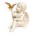 Vintage White Porcelain Cherub With Gold Bird Figurine, Hollywood Regency For Sale