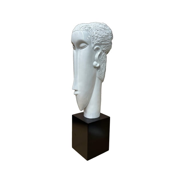 Figurative White Artistic Modern Fiber Glass Figurative Display Sculpture Art For Sale - Image 3 of 6