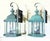 Metal Pair of Solid Brass Outdoor Wall Lantern Sconces – Vintage Aged Verdigris For Sale - Image 7 of 15