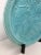 Contemporary Vintage Aqua Ceramic Plate With Stand For Sale - Image 3 of 8