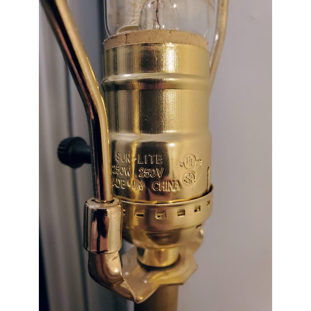 Metal Vintage Mid-Century Modern Brass Filigree Scroll Lamps Moroccan Boho Souk Style - a Pair For Sale - Image 7 of 9