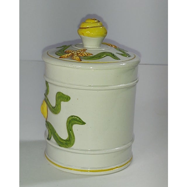1980s Italian Majolica Sea Shell Canister With Lid For Sale - Image 4 of 12