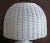 Mid century modern white wicker table lamp. Shade is mushroom shaped and cord is brown.