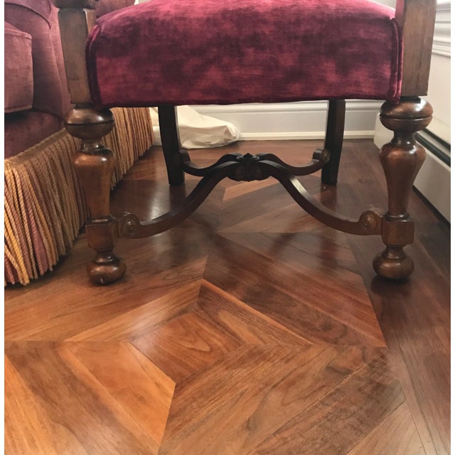 Renaissance Late 20th Century Renaissance Custom Upholstered Arm Chair For Sale - Image 3 of 7