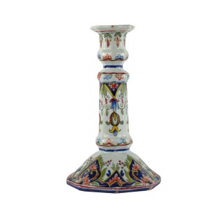 French Clay Candlestick from Rouen For Sale