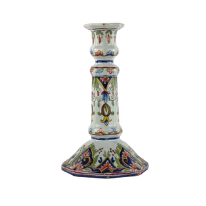 French Clay Candlestick from Rouen
