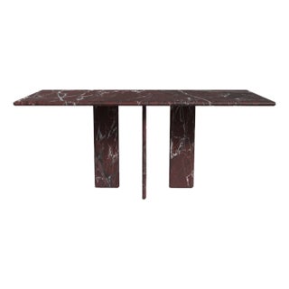 Luna Rectangular Elazig Cherry Marble Dining Table 76" For Sale