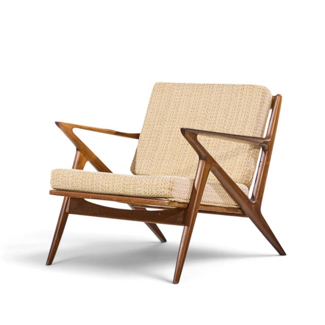 Poul Jensen for Selig Mid Century Walnut Z Lounge Chairs - Pair For Sale In Chicago - Image 6 of 12