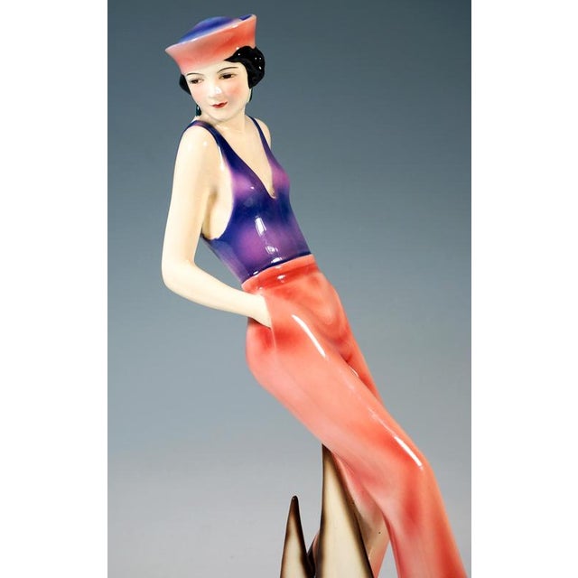 1920s Dancer in Sailor Costume attributed to Dakon for Goldscheider, Vienna, Austria, 1928 For Sale - Image 5 of 8