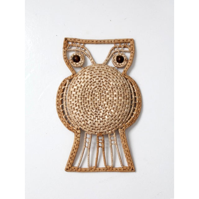 Vintage Woven Owl Wall Hanging For Sale - Image 10 of 10