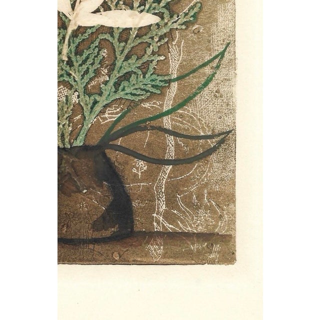 Lali Lomtadze (born 1955) mixed media print with etching, collagraph and mono print elements. Signed lower right in the...
