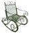 Patinated Green Wrought Iron Rocking Chair, 1990s For Sale