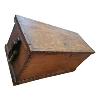 1877 Antique Blanket Chest For Sale