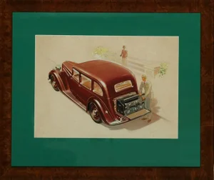 English Armstrong Siddeley Motorcar Advert Illustration C1936 Artwork