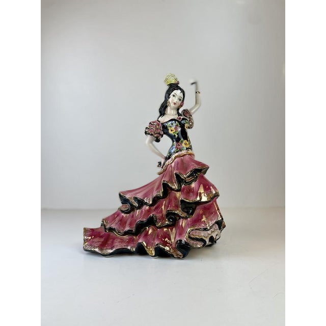 Remarkable ceramic of a flamenco dancer made by formento treviso in italy between the 1950s and 1960s. may have certain...