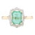 1.07 Ct Princess Cut Emerald Halo Diamond Wedding Ring Size 6.5 For Sale