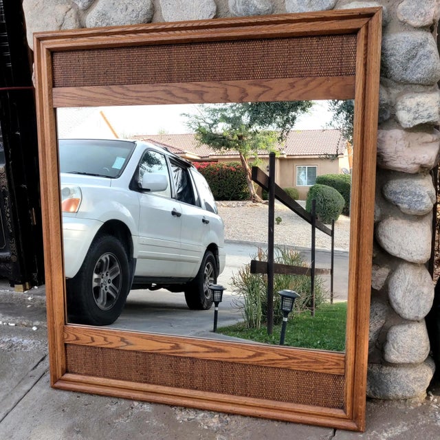 Chestnut Monumental Mid-Century Modern Russel White for Conant Ball Solid Maple Framed Wall Mirror For Sale - Image 8 of 13