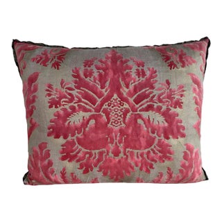 Custom Fortuny Cotton and Silk Decorative Pillow For Sale