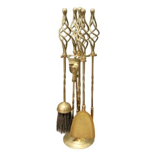 Brass Fireside Companion Set, 1900, Set of 5 For Sale