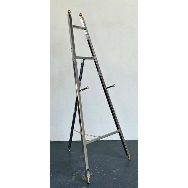 Vintage Chrome and Brass Easel For Sale - Image 12 of 16
