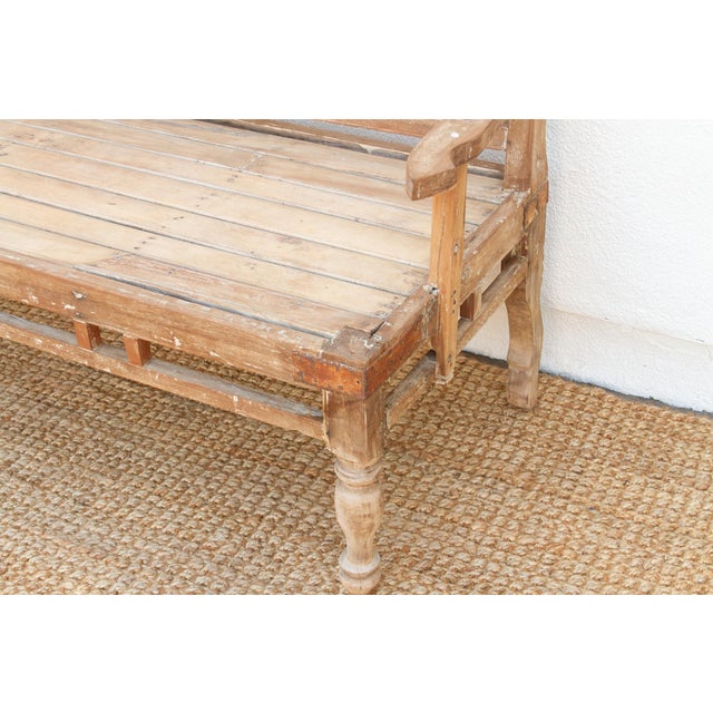 Antique Indian Raj Teak Bench For Sale In Los Angeles - Image 6 of 14