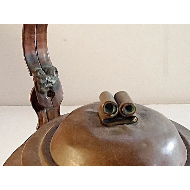 Metal Early Hand Forged Copper Kettle For Sale - Image 7 of 8