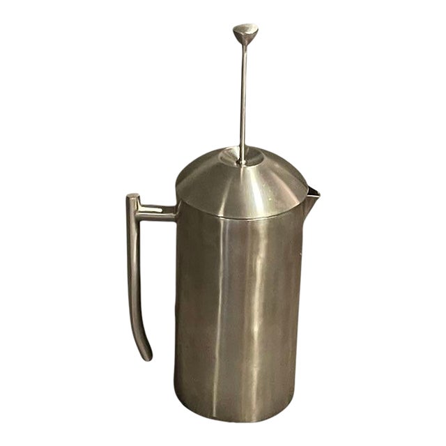 Vintage Frieling Large-Scale Brushed Stainless Steel French Press For Sale
