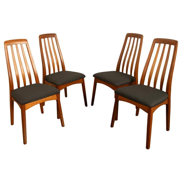 1960s Set 4 Danish Mid Century Modern "Eva" Teak Dining Chairs by Niels Koefoed 1964 For Sale - Image 5 of 18