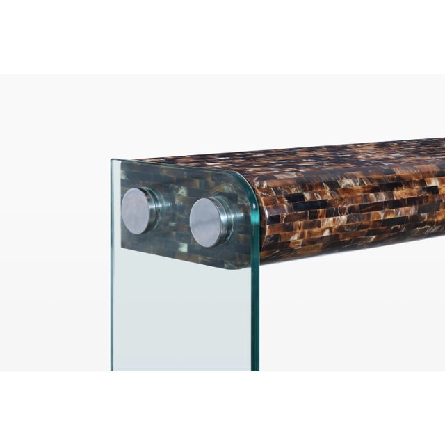 Coffee 1980s Vintage Horn Console Table With Mirror by Enrique Garcel for Jimeco Ltda. For Sale - Image 8 of 16