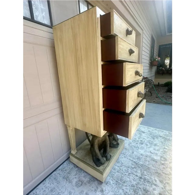 Rare Vintage Thomasville Ernest Hemingway "Kenyan" Chest of Drawers on Monkey Pedestal For Sale - Image 11 of 11