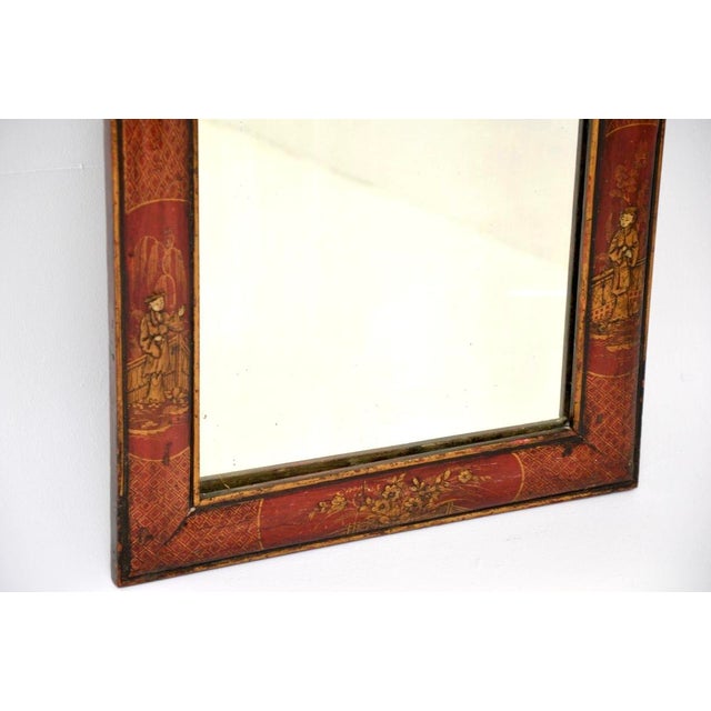 Antique Georgian Chinoiserie Lacquered Mirror, 1800s For Sale - Image 6 of 11