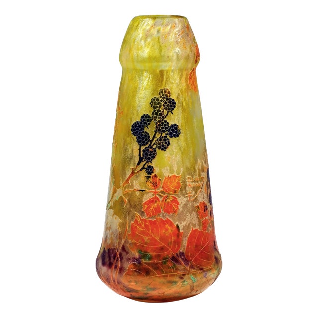 Large Art Nouveau Cameo Vase from Daum Nancy, 1890s For Sale