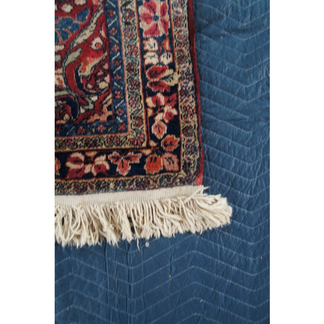Vintage Oriental Geometric Floral Medallion Red Area Rug Mat Traditional 3 X 5' For Sale - Image 4 of 13
