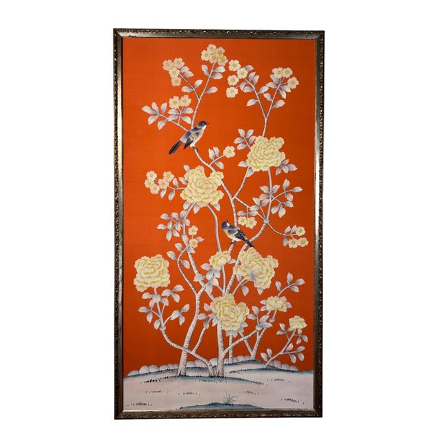 We've scaled down traditional chinoiserie hand-painted silk wallpaper that customarily adorned English and French estates...