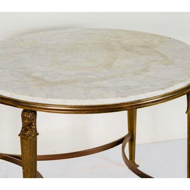 Late 19th Century Empire-Style Marble-Top Round Side Table For Sale - Image 9 of 11