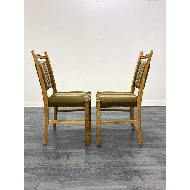 Wood 4 Danish Mid Century Oak Dining Chairs For Sale - Image 7 of 10