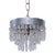 Vintage Tier Crystal Spear Chandelier With Hammered Chrome Crown For Sale