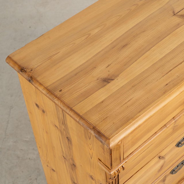 Early 19th Century 19th Century Danish Waxed Pine Chest of Four Drawers For Sale - Image 5 of 13