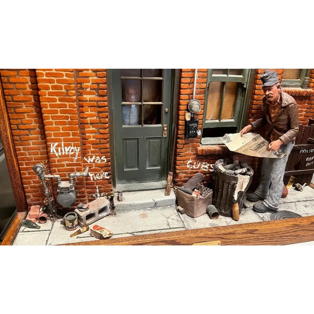 1970s 1975 Sculpture CityScapes "Yesterday;s News" by Michael Garman For Sale - Image 5 of 12