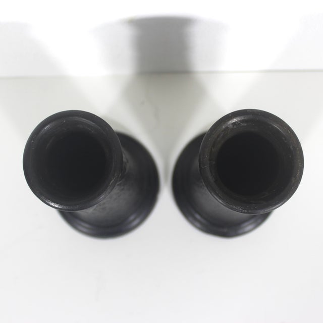 Japanese 1891-1921 Antique Nippon Tokanabe Pottery Vases or Candleholders, Japan- a Pair For Sale - Image 3 of 11